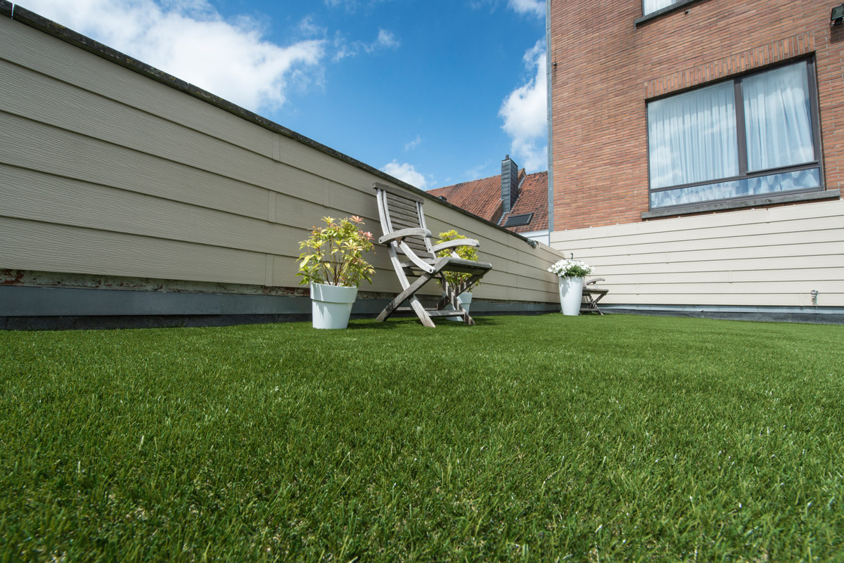 Terrasse en gazon synthétique